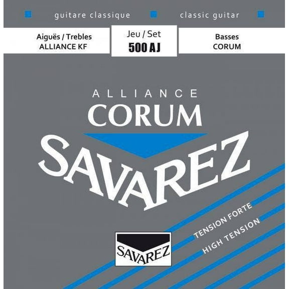 Savarez 500AJ Alliance Trebles Corum Basses High Tension Nylon Guitar String Set
