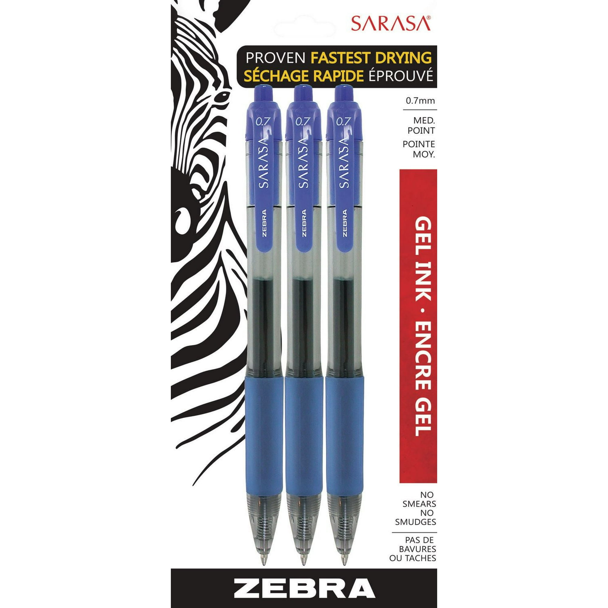 Zebra Sarasa Pen - Stylos à bille rétractables à encre gel - Pointe de
