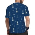 thumbnail image 2 of Wukai Lighthouses and Anchors Print Men's Short-Sleeved Mesh T-Shirt,Quick-Dry Short Sleeve Workout T-Shirt-3X-Large, 2 of 8