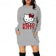 thumbnail image 4 of Sudadera con estampado de bloqueo de HELLO KITTY para mujer, sudadera informal de manga larga con cuello redondo, sudadera con capucha ajustada para otoño, 4 of 5