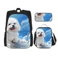 thumbnail image 1 of Easygdp Cute Cloud Bichon Frise Mochila para Niños y Niñas con Set de Caja de Almuerzo y Estuche para Lápices 3 en 1, Mochila Escolar Estampada para Adolescentes, 1 of 7