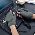 thumbnail image 2 of Usb Heated Gloves Cats Full Finger Heated Warm Gloves (green B) Women Men Mittens Knit Gloves Adjustable Temperature Washable Winter Laptop Gloves, 2 of 4