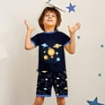 thumbnail image 2 of DDSOL Boy Pajamas Short Sleeves Solar System Graphic Cotton Sleepwear 2-Pieces Navy Blue 6T, 2 of 7