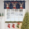 thumbnail image 4 of Valances for Windows Reindeer Xmas Ball Winter Snowflakes Rod Pocket Short Curtain for bathroom living room bedroom Blue Black Buffalo Check 1 Panel 54x18in, 4 of 7