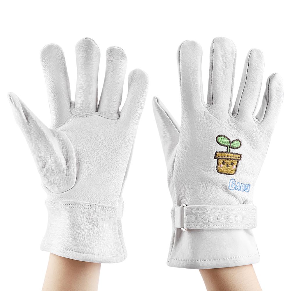 OTVIAP 1 Pair Soft Leather Gardening Yard Work Protection Gloves