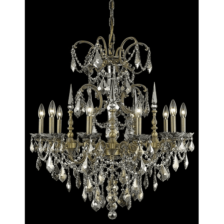 Chandeliers 10 Light With Golden Teak Smoky Crystal Royal Cut Chandeliers 10 Light With Golden Teak Smoky Crystal Royal Cut French Gold Size 30