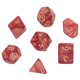 thumbnail image 2 of Juego de 5 dados multicara con números dorados y perlas poliédricas para juegos interactivos, material escolar, color rojo oscuro., 2 of 14