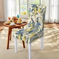 thumbnail image 4 of TSOVTHRID Lemon Floral Bird Print 7-Piece Tablecloth and Chair Covers Set, Stretchable Washable Spandex Table Cloth with Dinning Chair Cover for Home, Hotel, Banquet, Wedding, Party Decor, 4 of 6