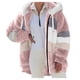 thumbnail image 1 of Gibobby Chamarra de Invierno, Chaqueta Sherpa de manga larga con cuello alto alto y cremallera completa para mujer con ribete tejido(Rosa,XG), 1 of 5