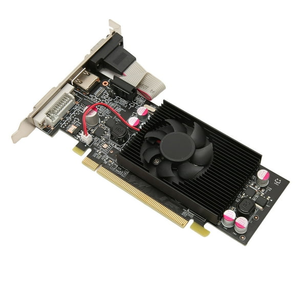 GT210 Desktop Graphics Card 1GB DDR2 64bit 589/800MHz GPU with Ooling Fan, 2K HD Video Card Cheap Video Capture Card HDML Plug and Play