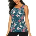thumbnail image 2 of Picia Lilies Flowers Pattern Women's Workout Tank Top,Breathable Activewear,Slim Fit Athletic Top,Versatile Workout Moisture-wicking top-XX-Large, 2 of 9