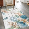 thumbnail image 2 of Area Rugs for Living Room Bedroom, Beach Coastal 4'x6' Rug Washable Carpet Runner Indoor Outdoor, Summer Nautical Coral Shell Botanical Vintage Non Slip Accent Floor Mats Rug for Kitchen, Office, 2 of 8