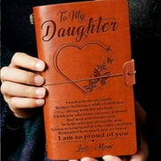 Dafuz To My Daughter Leather Journal from Mom, Personalized Leather Notebook Journals Daughter Chrismas Birthday Gifts from Mother, Refillable Travel Diary for Girls Office Product