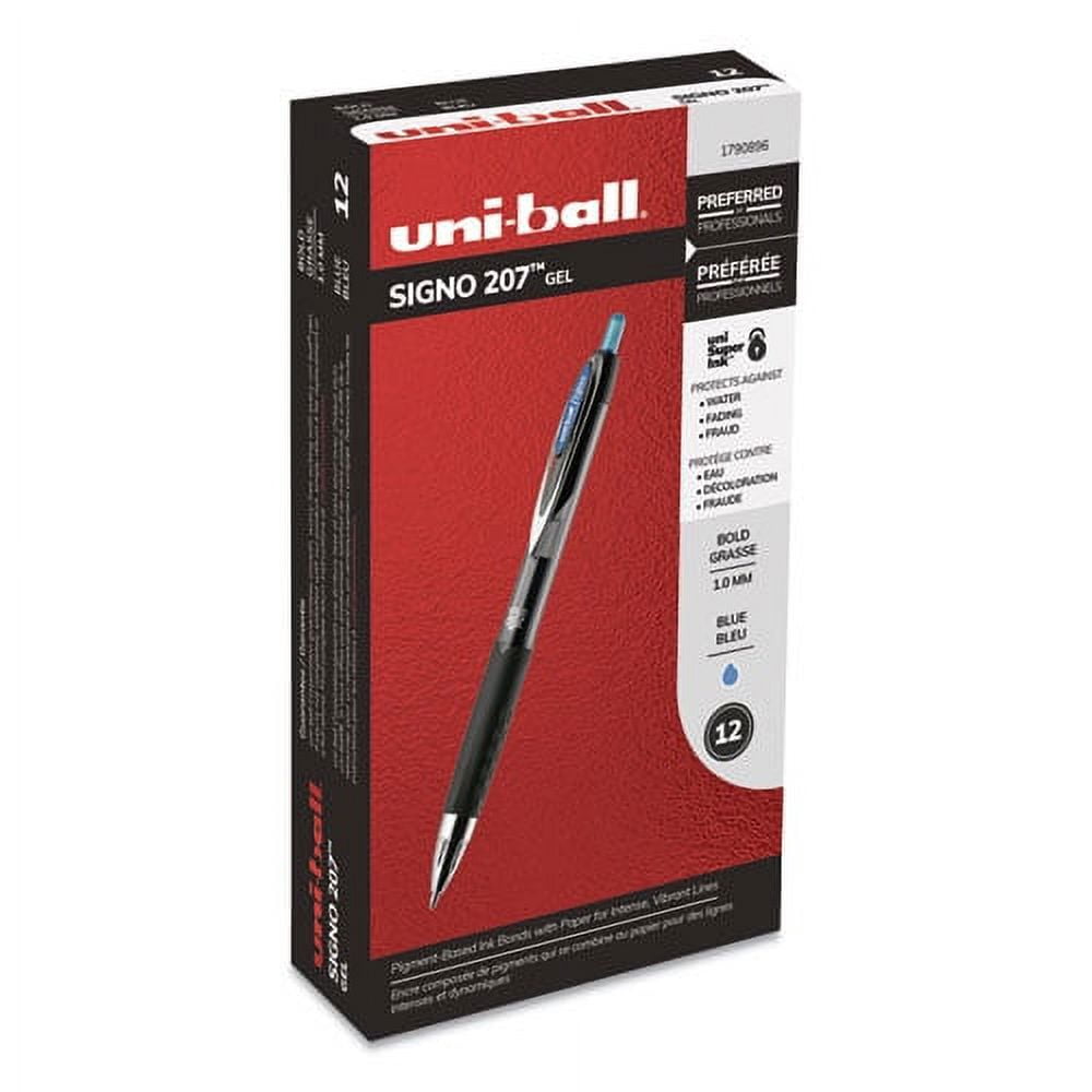 Signo 207 Gel Pen, Retractable, Bold 1 Mm, Blue Ink, Black/blue Barrel, Dozen | Bundle of 2 Dozen