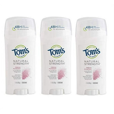 Tom's of Maine Natural Strength Deodorant, Fresh Powder, 2.1oz, 3 Pack