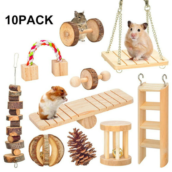 DOZZOPET Wooden Enrichment Foraging Toy for Small Pet,Interactive Hide  Treats Puzzle Snuffle Game,Mental Stimulation Toy for Hamster,Guinea  Pig,Rabbit,Chinchilla