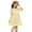 Yellow, variant on YunPes Girls Floral Dress Crewneck Puff Short Sleeve Tunic Dress Summer Casual Flowy Midi Sundress Beach Travel Outfits