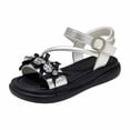 thumbnail image 4 of Toddler Girls Sandals Cute Casual Open Toe Soft Sole Summer Beach Sandals with Rhinestone Bow Decor 3-12 Years, 4 of 4