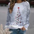 thumbnail image 4 of ‌FDGIU Women's Christmas Sweatshirt 2025 – Fleece Lined Pullover, Merry & Bright Holiday Top, 4 of 5