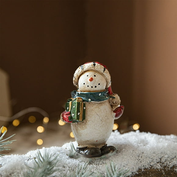 Ganfancp Christmas Tree Decorative Desktop Painted Resin Snowman Ornaments Christmas Decorations Scene Layout Props Deals Of The Day Clearance