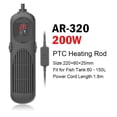 thumbnail image 2 of 1000W Aquarium Heater Submersible Fish Tank LCD Display Smart PTC Thermostat Adjustable Constant Temperature Water Heating Rod ,Fast Heating, 2 of 6