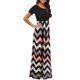 thumbnail image 3 of Vestido de mujer, cuello redondo, manga corta, verano, fiesta maxi, vestido de playa Irfora Gris/3X-grande, 3 of 3