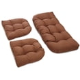 thumbnail image 3 of U-Shaped Spun Polyester Tufted Settee Cushion Set (Set of 3) - Mocha, 3 of 3
