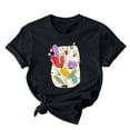 thumbnail image 1 of RKSTN Hauts d'Été pour Femmes Décontractés Coupe Ample Polyvalents T-Shirts Graphiques Mode à Imprimé Floral Respirants Manches Courtes Col Rond T-shirt Blouses, Cadeaux de la Fête des Mères, 1 of 5