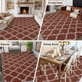 thumbnail image 5 of Large Area Rugs for Living Room Bedroom, Brown Moroccan 5'x8' Rug Washable Carpet Runner Indoor Outdoor, Morocco Abstract Quatrefoil Geometric Non Slip Floor Mats Rug for Kitchen, Bathroom, 5 of 8