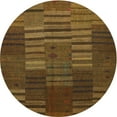 thumbnail image 1 of Ahgly Company Indoor Round Contemporary Bakers Brown Abstract Area Rugs, 5' Round, 1 of 6