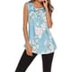 thumbnail image 3 of Guardurnaity Camiseta de mujer Blusa de manga corta con cuello Top con estampado casual Vestidos lirio azul claro S Guardurnaity AP001800-04, 3 of 5
