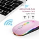 thumbnail image 5 of Ratón inalámbrico HOTLIFE LED Slim Recargable Bluetooth Rosa, 5 of 7