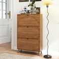 thumbnail image 6 of Oubayajia Shoe Storage Cabinet with 3 Flip Drawers, Freestanding Organizer for Entryway, Narrow Shoe Rack Cabinet, Walnut, 6 of 9