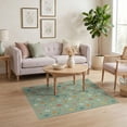 thumbnail image 3 of ODIKA 4'x6' Sage Green Multicolor Tufted Washable Area Rug Playful Abstract With Whimsical Shapes And Modern Flair for Bedroom, Reading Nook, Pet Friendly & Non-Shedding, 3 of 7