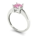 thumbnail image 2 of Solitaire Engagement Ring for Women - 1ct Simulated Pink Diamond in 14K White Gold Promise Ring, 2 of 6
