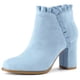thumbnail image 1 of Botines Tacón De Bloque Con Volantes Allegra K Cielo azul 36, 1 of 7