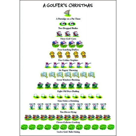 Allport Editions Golfer's - 12 Days of Christmas Box of 15 Christmas Cards