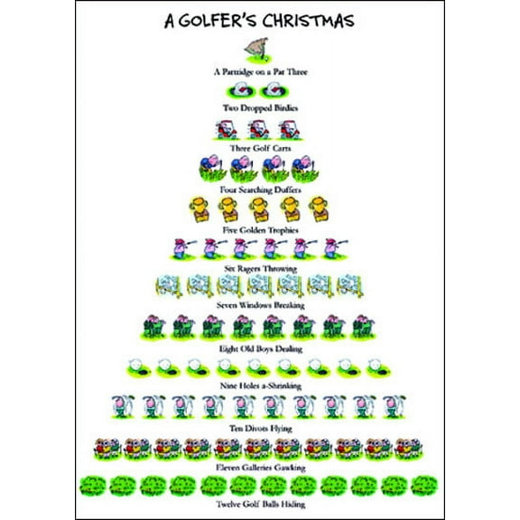 Allport Editions Golfer's 12 Days of Christmas Card (1 card/1 envelope)
