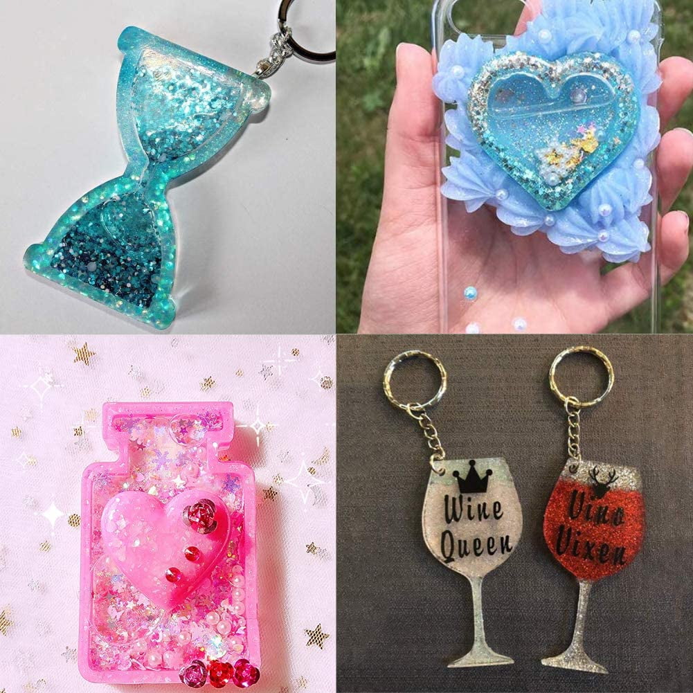 Cup Mat Silicone Molds Resin Casting Molds For UV Resin Epoxy Resin Jewelry Making with Disposable Plastic Transfer Pipettes and Disposable Latex Finger Cots White