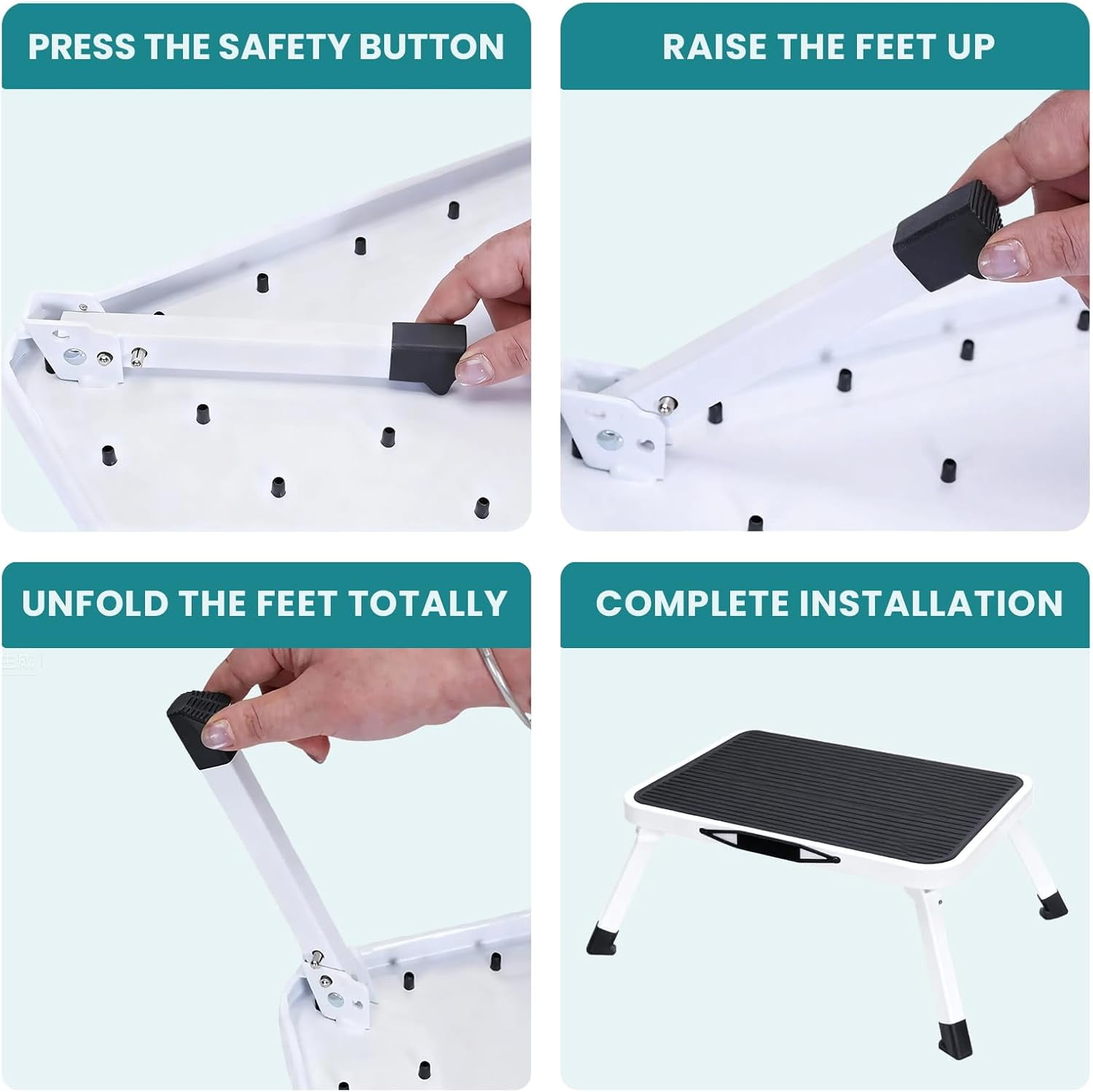 Gianna 2 Pack Foldable Step Stool with Non-Slip Platform & Rubber Feet