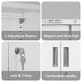 thumbnail image 6 of Metal Storage Cabinet, Locking Storage Cabinet with Adjustable Shelves, 36.2" H Steel Cabinet for Garage, Home, Office, Utility Room-White, 6 of 8