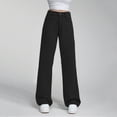 thumbnail image 2 of CharmCyan Women's High Waist Straight Leg Loose Casual Trousers Jeans Black L, 2 of 2