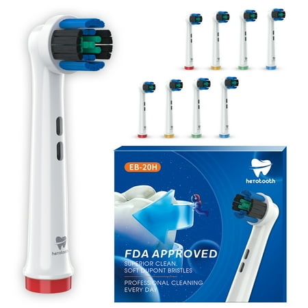 Electric Toothbrush Replacement Heads Compatible with Oral-B Braun  8 Pack  Sensitive Gum Care Electric Toothbrush Heads  Soft Bristle for Superior and Gentle Clean