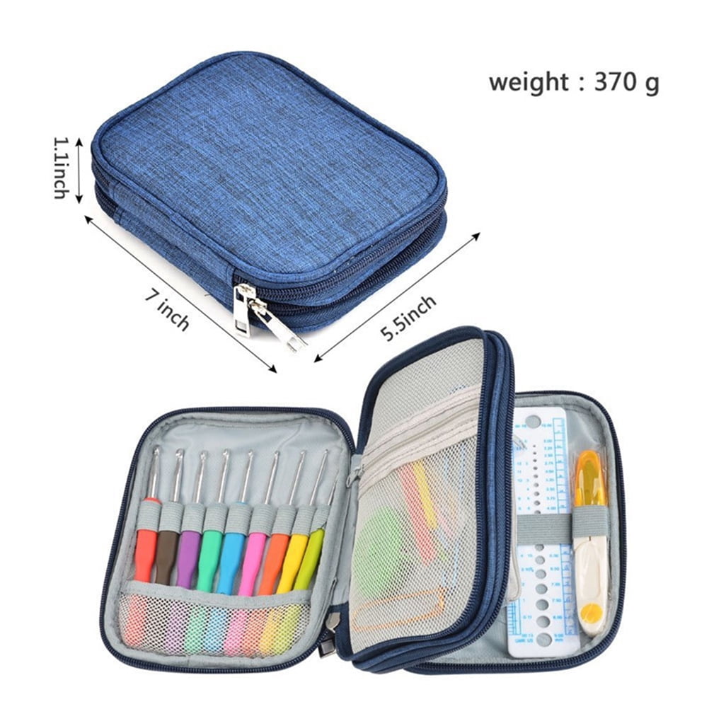HEALEEP 72Pcs Crochet Sewing Needles for Yarn Pink Crochet Hooks Kit Ergonomic Handles Knitting Lovers