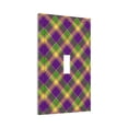 thumbnail image 2 of Kll Mardi Gras Plaid Wall Plate,Gloss Finish,Standard Size 1 - 5" X 3", Polycarbonate Thermoplastic,Electric Receptacle Plug Covers, 2 of 8