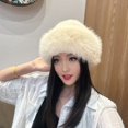 thumbnail image 2 of ievspot Women Winter Hat Thick Plush Faux Fur Heat Retention Windproof Mongolia Style Bucket Hat Outdoor Cycling Skiing Panama Cap, 2 of 8