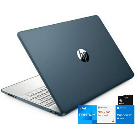 HP Pavilion 15.6" HD Laptop Computer, Intel Pentium Processor, 16GB RAM, 1TB SSD, Webcam, USB-C, HDMI, Includes 1-Year Microsoft 365, WiFi, Windows 11 S, Blue, TiTac Card