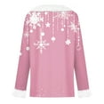 thumbnail image 5 of Qwertyu Merry Christmas Tops for Women Faux Fur Trim V Neck Blouse Graphic Xmas Long Sleeve Fashion Winter Clothing Pink 2XL, 5 of 6