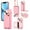 Pink, variant on ELEHOLD Case for iPhone 13,Detachable Lanyard Crossbody Leather Wallet Case with Ring Holder & Mirror,White