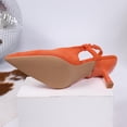 thumbnail image 6 of Miluxas Kitten Heels for Women Pointed Closed Toe Heels Low Pumps Shoes for Party Work office Orange 7.5(40), 6 of 9